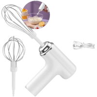 Cordless electric mixer, portable handheld electric mixer, suitable for mixing pretzels, cakes, eggs, dough, and other foods - white.