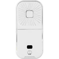 Desktop fan, rechargeable mini fan, portable fan, ultra-thin and foldable, with phone stand, 3000mAh capacity, white.