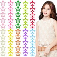 50 pieces of 3cm sparkly star-shaped hair clips and hairpins in a variety of colors, perfect for 2000s and millennial girls. Also includes non-slip metal hair clips.