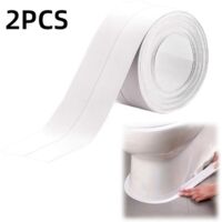 2-Pack - Sealing Strip - Sealing Tape - Waterproof Sealant - Toilet Seat Sealing Strip - Home Decor - Suitable for Kitchens, Bathrooms, Sinks, Floors, and Toilet Decoration - White - 3.8320 cm