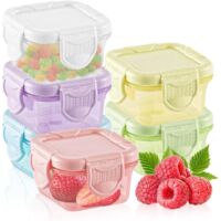 6-piece small freezer food container with lid, suitable for storing sauces (150ml).
