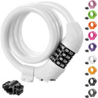 Bicycle combination lock, wire lock, mountain bike four-digit combination lock, motorcycle lock, bicycle lock, white - 1 piece