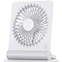 USB Fan - Powerful airflow, ultra-quiet mini desktop fan - Portable mini fan - 220° tilt and fold - 3 adjustable wind speeds - Suitable for home, office, desktop, outdoor, and camping - White