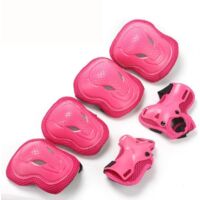 Children's knee pads, children's knee and elbow pads, knee support sets, children's inline skates, skateboard protective gear, cycling protective gear, pink (elbow pads, knee pads, wrist guards)