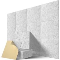 12-Piece Sound-Absorbing Panel - Self-Adhesive Wall Panel - Sound Insulation - Noise Reduction - Stylish Design - 30x30 cm - Polyester Fiber - Easy Installation - Suitable for Offices, Studios, and Ho