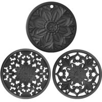 Silicone heat-resistant mats – heat-resistant and non-slip – three-piece set – dishwasher safe – suitable for pots, pans and teapots