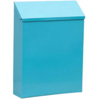 Wall-mounted mailbox/delivery box with lock, metal mailbox/newspaper rack box, suitable for exterior decoration - blue