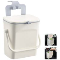 Car Trash Can - Storage Box - Sliding Lid - Universal Trash Can - Storage Box - Car Accessories - Suitable for Cars, Kitchens, and Camping - White - 18.51421.5 cm