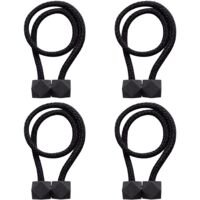 Curtain ribbons, curtain fasteners, curtain tiebacks, magnetic curtain tiebacks, 4-piece decorative curtain fastener woven curtain fixation set, suitable for home and office decoration (black).