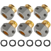 Garden hose repair kit, aluminum alloy garden hose end fittings, male and female hose repair accessories, suitable for 5/8 inch and 3/4 inch connectors.