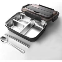 304 Stainless Steel Lunch Box - Microwave safe, heat insulated - Heated lunch box with dividers - Double-wall design, suitable for office and school use - Leak-proof, dishwasher safe