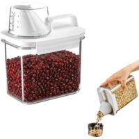 1100ml storage container with lid, grain measuring cup, flour cup