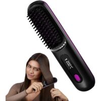Cordless hair straightener - Multi-functional styling brush - Rechargeable - Suitable for all hair types - Ceramic - Hair dryer brush - Portable styling brush - Travel-grade rechargeable heated stylin