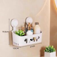 Shower rack suction cup, detachable bathroom shelf, powerful suction, 22 lbs (approx. 10 kg) waterproof bathroom bracket, white.
