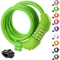 Bicycle combination lock, wire lock, mountain bike four-digit combination lock, motorcycle lock, bicycle lock, green - 1 piece