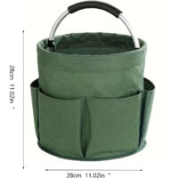 Cleaning supply organizer with handles, storage bags, foldable storage baskets, cleaning supply boxes, portable multi-cleaning bucket bags, suitable for home/garden (green).