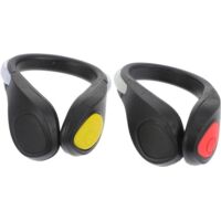 Two illuminated shoe clip lights - reflective running lights - LED safety light strip - rechargeable flashlight