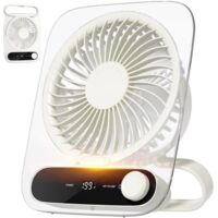 Electric Fan - USB Fan - Portable Battery Fan - Compact Fan - Mini Fan - Ultra-Quiet 180° Foldable - Personal Mini Fan - Suitable for Bedroom, Office, Travel, Camping - White