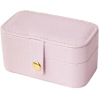 Travel Jewelry Box, Mini Jewelry Box, Bridesmaid Gift Box, Small Storage Organizer for Girls (Pink)