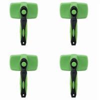 Four-piece pet grooming brush set, self-cleaning dog brush, suitable for small and large dogs and cats with short hair and shedding.