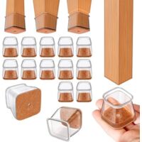 12-Piece Set - Floor Protector Pads - Square Chair Leg Protector Pads - Silicone Chair Leg Protector Pads - Silent Stool Protector Pads - Furniture Leg Protector Pads - Suitable for hardwood floors an