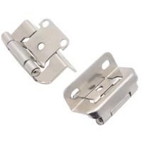 Home Hardware (6 pieces) 1/2-inch Overlay Cabinet Hinges, Self-closing Semi-overlay Kitchen Cabinet Door Hinges, Silver, Suitable for Kitchen/Cabinet Doors