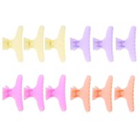 12-piece set of translucent hair clips, hairpins, and claw clips for hair styling.