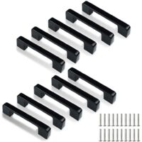 Cabinet handles, furniture handles, kitchen handles, drawer handles, bar handles, 10 black stainless steel handles, 128mm