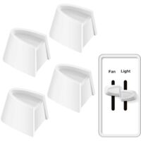 4-Piece Dimmer Switch Knob Replacement Set (Two-Piece Set) for Lutron Skylark Fan Speed and Lighting Control (White)