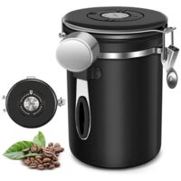 Coffee bean storage container - sealed - stainless steel - 1 unit