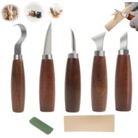 8-Piece Wood Carving Tool Set - Chisel Tool Set - Wood Carving Tools - DIY Craft Projects - Includes detailing knife, grooving knife, hook knife, and plane knife - Suitable for wood carving beginners