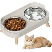 Cat food bowls - Cat food bowls - Pet food bowls - Cat food and water bowls - Two-piece cat food bowl set - Stainless steel tall cat food bowl set - Non-slip food bowl - Suitable for cats and small do