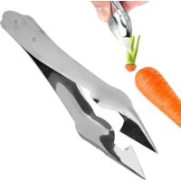 2-Piece Strawberry Peeler, Strawberry Peeling Tool, Tomato Pitting Tool, Upper Handle Remover, Strawberry Straw Remover, Stainless Steel Fruit Pitting Tool for Kitchen Fruits and Vegetables, Fruit Pee