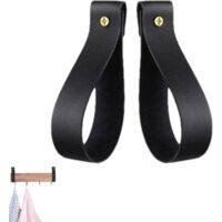 Leather Wall Hooks - Faux Leather Hooks, Rustic Style Coat Racks Easy-to-install decorative hooks, sturdy and durable, suitable for bathroom, kitchen, and shower room towel and curtain rod hooks.