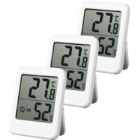 Hygrometer - Hygrometer - 3-Pack - Digital Hygrometer - Indoor Mini Thermometer and Hygrometer - Accurate Thermometer - Can be placed independently or wall-mounted - With smiley face indicator - Suita