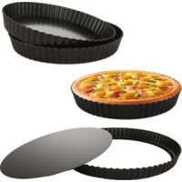 This 4-piece tart mold set with a lifting base comes in 20cm and 28cm sizes and can also be used to make French savory pies, egg tarts, etc. It also includes round fruitcake molds with a non-stick coa