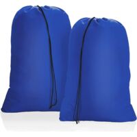 set of 2 large laundry bags for messy travel, 50 x 60 cm, foldable laundry bags, toy storage bags, drawstring bags for hotels, dorms, and travel, lightweight messy laundry bags (blue).