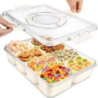 Kids' Snack Box - Reusable Snack Box with Dividers and Lid - 8/4 Compartment Snack Tray - Condiment Storage Box - Suitable for Children - Candy - Nut Snack Box