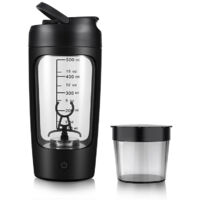 Electric shaker cup, protein powder mixing cup, BPA-free Portable mixing cup, rechargeable shaker cup, suitable for meal replacement shakes, 22 oz (black)