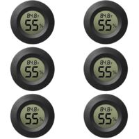 Kit - Digital LCD Thermohygrometer - Round Built-in - Suitable for indoor/plant boxes/reptile boxes/cars/greenhouses - Acrylic thermohygrometer designed specifically for reptiles and pets - Black