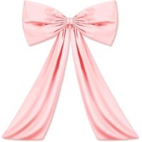 Large bow decoration, suitable for room décor giant ribbon bow, suitable for birthday party backdrop decoration (pink, 6080 cm).