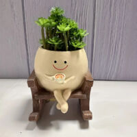 Smiley face flower pot, cute resin smiley face flower head flower pot, creative indoor and outdoor plant flower pot, fun home decoration (for drinking coffee).
