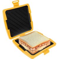 Toaster - Sandwich Maker - Microwave Oven Compatible Silicone Sandwich Maker - Cordless Sandwich Maker - Non-stick Coating - Suitable for Offices, Dormitories, and Microwaves - Orange