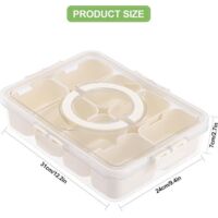 Salty snack bowl with lid - Snack plate with dividers - Plastic dividers - Storage box - Candy storage box - Vegetable and cookie organizer - Nuts and fruit (large size)