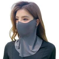 6-pack UPF 50+ Ice Silk Face Masks with Neck Cover - Unisex, UV Protection, Cool and Breathable, Suitable for Outdoor Activities such as Golf, Fishing, and Hiking - Black