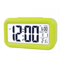 digital alarm clocks, battery powered (not included), snooze function, child/travel/bathroom style, desktop smart clock, digital alarm clock, backlit, desktop electronic clock, green