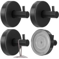 4-pack - 665.5 cm - Suction Cup Hooks - Vacuum Suction Cup Hooks - No Drilling Required Towel Hooks - Waterproof - Suitable for Shower Rooms, Bathrooms, Kitchens, and Glass Doors - Black