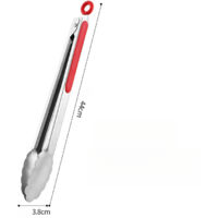 Food tongs, stainless steel non-slip tongs, steak tongs, barbecue tongs, heat-resistant tongs, baking tongs, high temperature resistant, barbecue tongs, cooking tongs, with hanging rings, 2-pack - 16