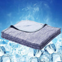Cooling cotton blanket for spring and summer, suitable for office sofa naps (dark blue), 150200cm