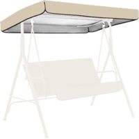 Swing Chair Awning - 190×120×18×23 cm - Protective Cover - Waterproof Awning - Replacement Awning for Pedestrian Swings - Swing Cover - Universal Garden Awning - Waterproof and UV Protective - Beige